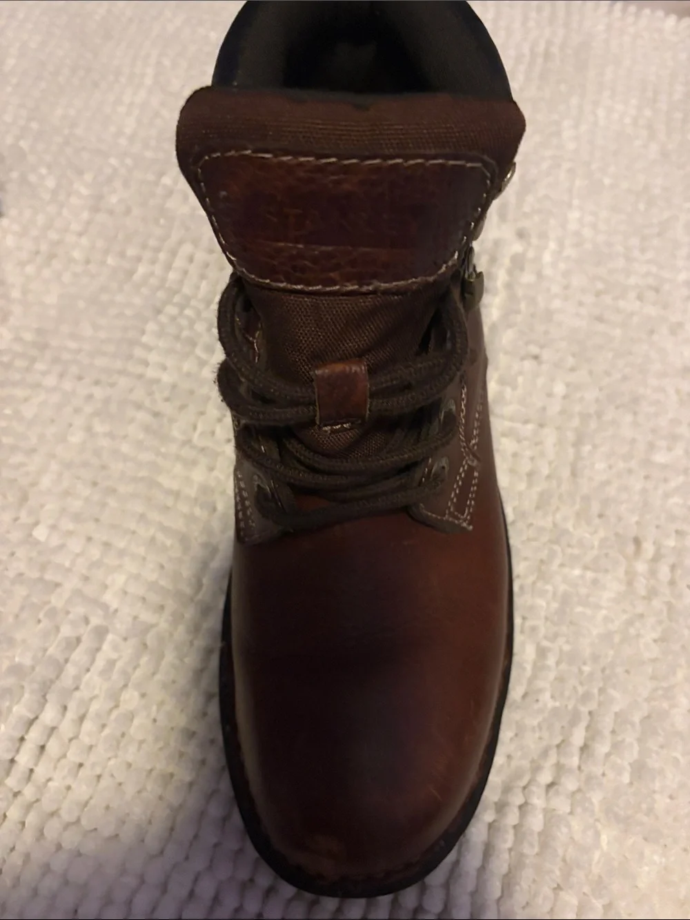 Stanley Brown Leather Lace-Up Work Ankle Boots